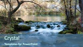  Presentation with stream - Presentation theme with beautiful little stream in autumn in missouri background and a ocean colored foreground