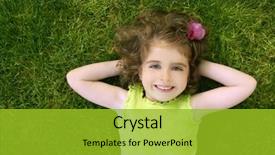  Presentation with green grass under the snow - Cool new presentation theme with beautiful little toddler girl happy backdrop and a  colored foreground