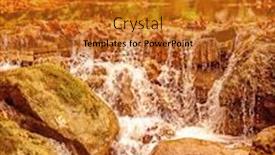  Presentation with river flowing - Audience pleasing presentation consisting of beautiful little waterfall in the forest autumn season beautiful natural landscape flowing river on the stones beauty of nature concept backdrop and a gold colored foreground