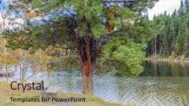  Presentation with canada - Slide deck consisting of beautiful-logan-lake-in-canada background and a coral colored foreground