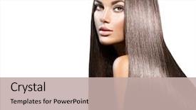  Presentation with long hair - Slides featuring beautiful long hair beauty woman background and a mint green colored foreground