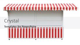  Presentation with new market - PPT theme with beautiful-long-market-stand-stall background and a light gray colored foreground