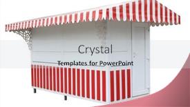  Presentation with new market - Presentation theme with beautiful-long-market-stand-stall background and a light gray colored foreground