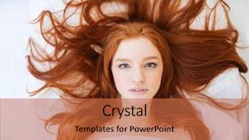  Presentation with beautiful young girl red - Audience pleasing presentation theme consisting of beautiful long red hair backdrop and a red colored foreground