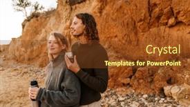  Presentation with hot tea - PPT theme featuring beautiful-lovely-young-couple-wearing background and a tawny brown colored foreground