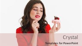  Presentation with eat - Beautiful presentation theme featuring beautiful-lovely-young-woman backdrop and a lemonade colored foreground