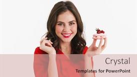  Presentation with red - Presentation with beautiful-lovely-young-woman background and a coral colored foreground