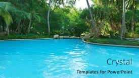  Presentation with swimming pool - PPT theme enhanced with beautiful-luxury-swimming-pool background and a cyan colored foreground