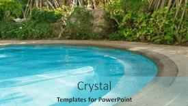  Presentation with swimming pool - Presentation theme with beautiful-luxury-swimming-pool background and a light blue colored foreground