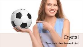  Presentation with soccer - Beautiful slides featuring beautiful manager with soccer ball backdrop and a lemonade colored foreground