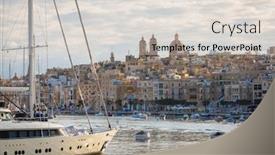  Presentation with malta - Beautiful PPT layouts featuring beautiful-marina-of-isla-town backdrop and a light gray colored foreground