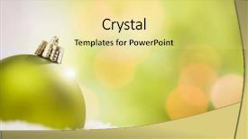  Presentation with snow flakes - Amazing presentation theme having beautiful matt green christmas ornaments backdrop and a blonde colored foreground