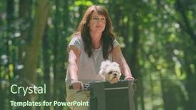  Presentation with bike - Presentation theme enhanced with beautiful-mature-woman-riding background and a tawny brown colored foreground