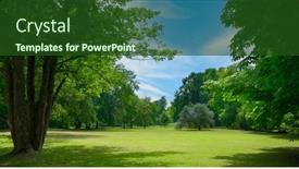  Presentation with public - PPT layouts with beautiful-meadow-with-green-grass background and a forest green colored foreground