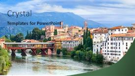  Presentation with bassano - Amazing presentation design having beautiful medieval towns of italy backdrop and a light blue colored foreground