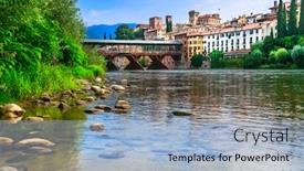  Presentation with bassano - Presentation theme with beautiful-medieval-towns-of-italy background and a light blue colored foreground