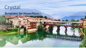  Presentation with bassano - Amazing presentation theme having beautiful-medieval-towns-of-italy backdrop and a light blue colored foreground