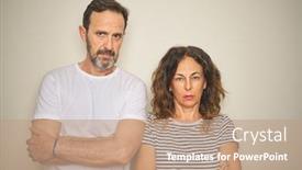  Presentation with together - Colorful presentation theme enhanced with beautiful-middle-age-couple-together backdrop and a coral colored foreground