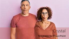  Presentation with together - Slide deck enhanced with beautiful-middle-age-couple-together background and a red colored foreground