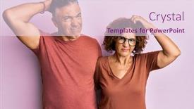  Presentation with together puzzle pieces beautiful - PPT layouts consisting of beautiful-middle-age-couple-together background and a pink colored foreground