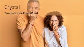  Presentation with scandal - Cool new presentation theme with beautiful-middle-age-couple-together backdrop and a yellow colored foreground