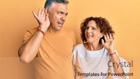  Presentation with hearing - Amazing presentation theme having beautiful-middle-age-couple-together backdrop and a coral colored foreground