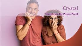  Presentation with scandal - Colorful presentation enhanced with beautiful-middle-age-couple-together backdrop and a pink colored foreground