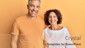  Presentation with cool - Presentation design featuring beautiful-middle-age-couple-together background and a coral colored foreground