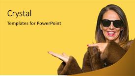  Presentation with elegant - Beautiful slide deck featuring beautiful middle age elegant woman backdrop and a  colored foreground