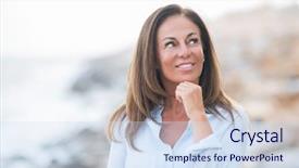  Presentation with beautiful hispanic woman - Presentation theme featuring beautiful middle age hispanic woman background and a sky blue colored foreground