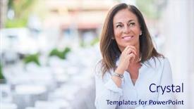  Presentation with beautiful hispanic woman - Beautiful slide set featuring beautiful middle age hispanic woman backdrop and a sky blue colored foreground