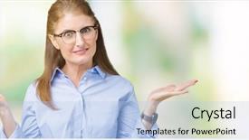  Presentation with glasses - Amazing presentation design having beautiful middle age mature business backdrop and a  colored foreground