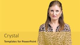  Presentation with woman crying - Presentation theme having beautiful-middle-age-mature-rich background and a  colored foreground