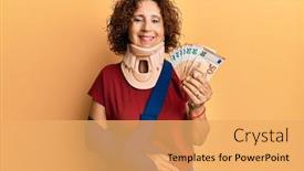  Presentation with cervical - Colorful presentation theme enhanced with beautiful-middle-age-mature-woman backdrop and a yellow colored foreground