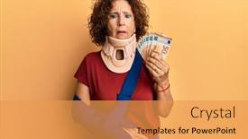  Presentation with cervical - Amazing slide deck having beautiful-middle-age-mature-woman backdrop and a yellow colored foreground