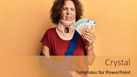  Presentation with cervical - Beautiful PPT layouts featuring beautiful-middle-age-mature-woman backdrop and a yellow colored foreground