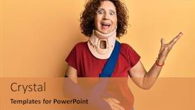  Presentation with cervical - Cool new slides with beautiful-middle-age-mature-woman backdrop and a gold colored foreground