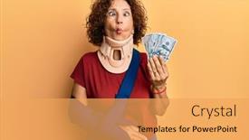  Presentation with cervical - Presentation theme consisting of beautiful-middle-age-mature-woman background and a yellow colored foreground