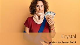  Presentation with cervical - Presentation theme consisting of beautiful-middle-age-mature-woman background and a yellow colored foreground