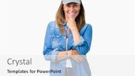  Presentation with woman sport - Amazing slide deck having beautiful-middle-age-woman-wearing backdrop and a white colored foreground