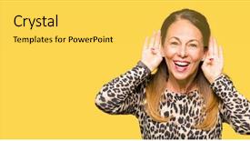  Presentation with animal print - Slide set featuring beautiful middle age woman wearing background and a yellow colored foreground
