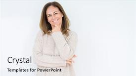  Presentation with confident - Beautiful theme featuring beautiful middle age woman backdrop and a lemonade colored foreground