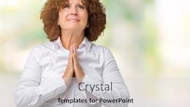  Presentation with businees - Audience pleasing theme consisting of beautiful middle ager senior businees woman over isolated background begging and praying with hands together with hope expression on face very emotional and worried asking for forgiveness religion backdrop and a light gray colored foreground