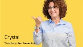  Presentation with businees - PPT layouts consisting of beautiful middle ager senior businees background and a yellow colored foreground