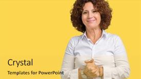  Presentation with businees - Slides having beautiful middle ager senior businees background and a yellow colored foreground