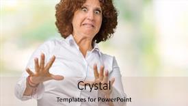  Presentation with businees - Slide deck consisting of beautiful middle ager senior businees background and a coral colored foreground