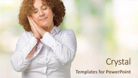  Presentation with businees - Beautiful theme featuring beautiful middle ager senior businees backdrop and a  colored foreground