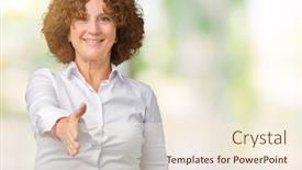  Presentation with businees - Slide set with beautiful-middle-ager-senior-businees background and a cream colored foreground