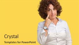  Presentation with businees - Cool new PPT layouts with beautiful middle ager senior businees backdrop and a yellow colored foreground