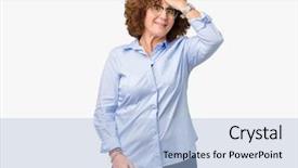  Presentation with businees - Slide deck enhanced with beautiful middle ager senior businees background and a  colored foreground